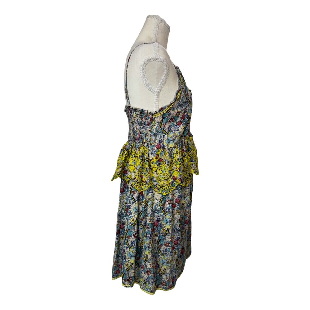 Anthropologie Barok Embroidered Floral Mini Dress Euro Summer Resort M Babydoll - Picture 13 of 16